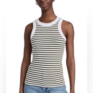 Madewell Women's Brightside Rib Cutaway Crop Tank NWT LG